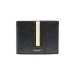 Bally Tevye Stripe Leather Bi-Fold Wallet For Men
