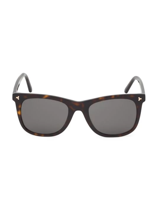 Bally 55MM Tortoiseshell Square Plastic Sunglasses For Men