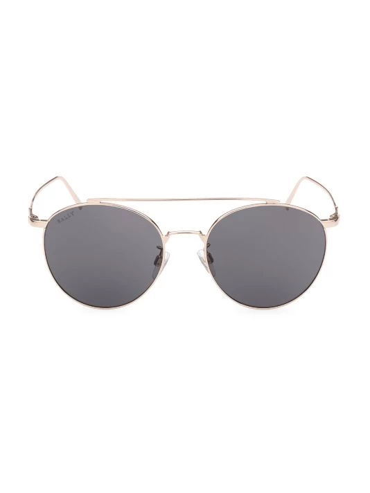 Bally 56MM Metal Round Sunglasses For Men