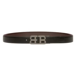 Bally Mirrored Logo Buckle Cut-To-Size Leather Belt For Men