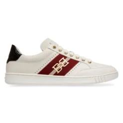 Bally Logo Stripe Leather Sneakers For Men