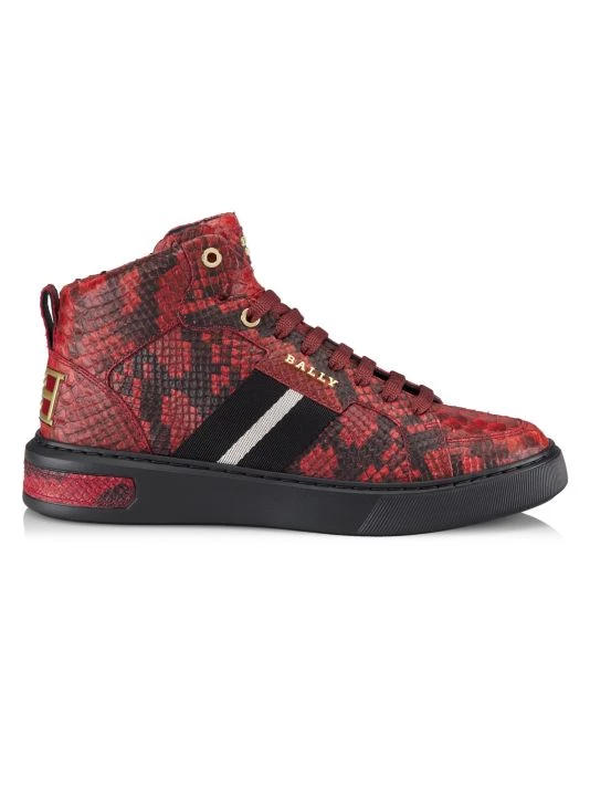 Bally Lift Meson Snakeskin Leather Sneakers For Men