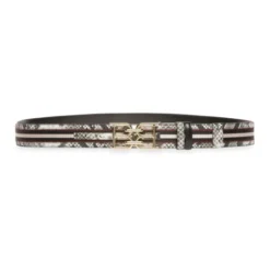 Bally Buckle Exotic Print Belt For Men