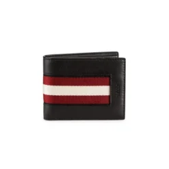 Bally Bevye Stripe Leather Bi-Fold Wallet For Men